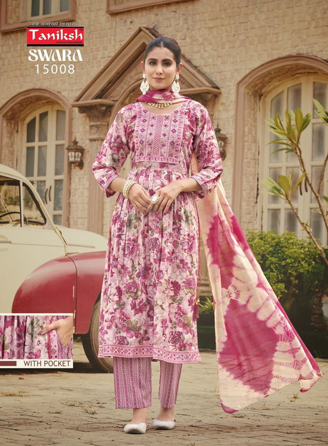 Swara Vol 15 By Taniksh Rayon Printed Kurti With Bottom Dupatta Wholesale Shop In Surat
